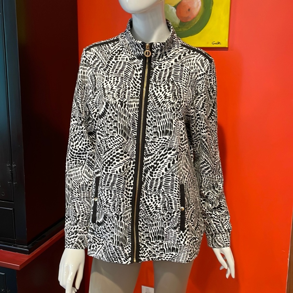 Jones New York Lightweight Zip Front Jacket Size L